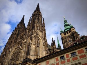 Viewing the stunning exterior of St. Vitus Cathredal - Prague, Czech Repuiblic